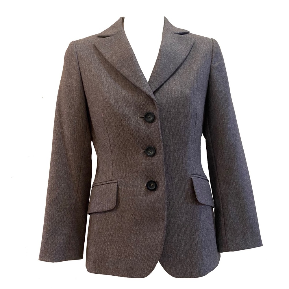 CINZIA ROCCA fully lined single breasted wool blazer in brown
